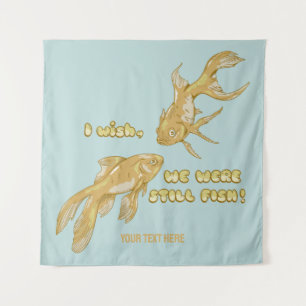Fish evolution funny goldfish tapestry