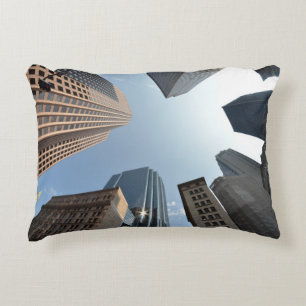 Fish-eye lens of building, Boston, US Accent Pillow