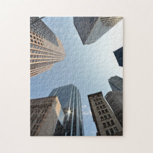 Fish-eye lens of building, Boston, US Jigsaw Puzzle