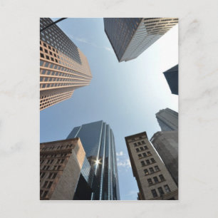 Fish-eye lens of building, Boston, US Postcard