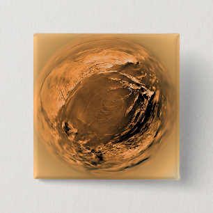 Fish-eye View of Titan's Surface 2 Inch Square Button