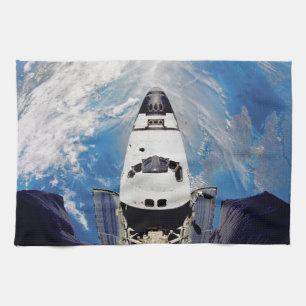 Fish Eye View Space Shuttle Atlantis Earth Orbit Kitchen Towel