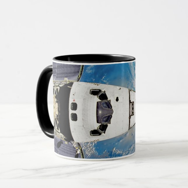 Fish Eye View Space Shuttle Atlantis Earth Orbit Mug (Front Left)