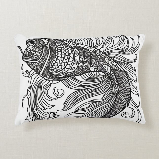 Fish Face Accent Pillow (Front)