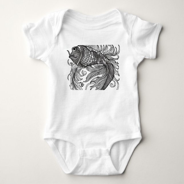 Fish Face Baby Bodysuit (Front)
