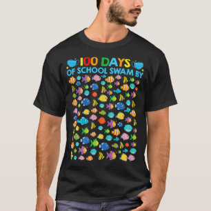 Fish Face Masks Funny 100 Days of School Gift T-Shirt