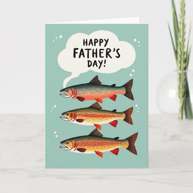 Fish Fathers Day Greeting Card (Front)