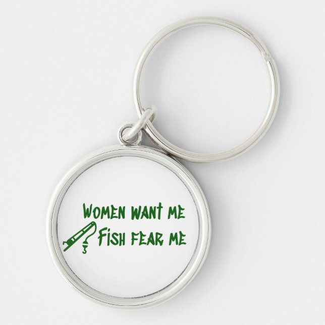 Fish Fear Me, Fishing Fisher Keychain (Front)