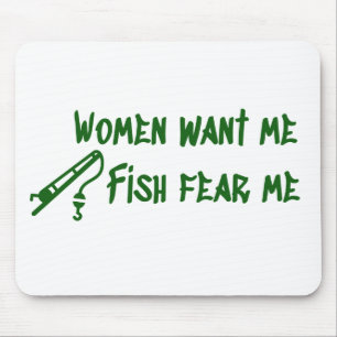Fish Fear Me, Fishing Fisher Mouse Pad
