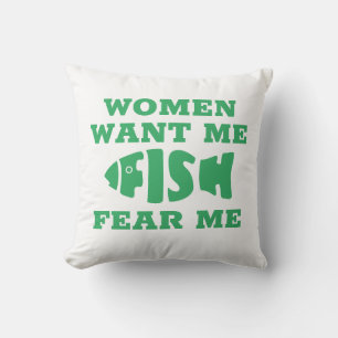 Fish fear me throw pillow