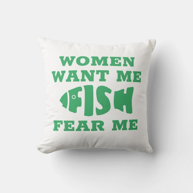 Fish fear me throw pillow (Front)