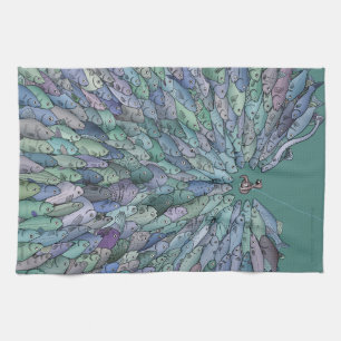 Fish Feeding Frenzy Kitchen Towel