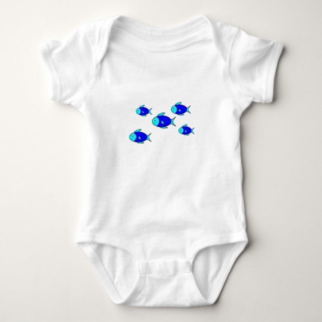 Fish, Fish, Fish, Fish, Fish Baby Bodysuit (Front)