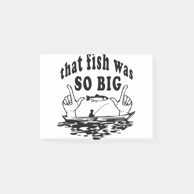 Fish fishing comic fisherman funny post-it notes (Front)