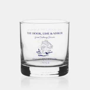 Fish Fishing Fisherman Drinkware Rocks Whiskey Glass