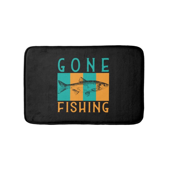 Fish Fishing Fisherman Fishing Rod Bath Mat (Front)