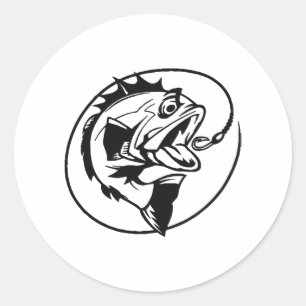 Fish Fishing Hook Classic Round Sticker