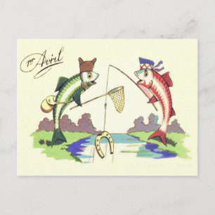 Fish Fishing Horseshoe Net Postcard