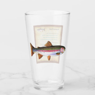 Fish Flashcards on a pint glass - Rainbow Trout