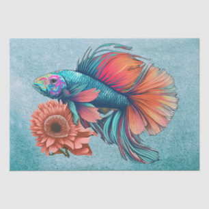 Fish Floral Fresh Water Tropical Watercolor Tissue Paper