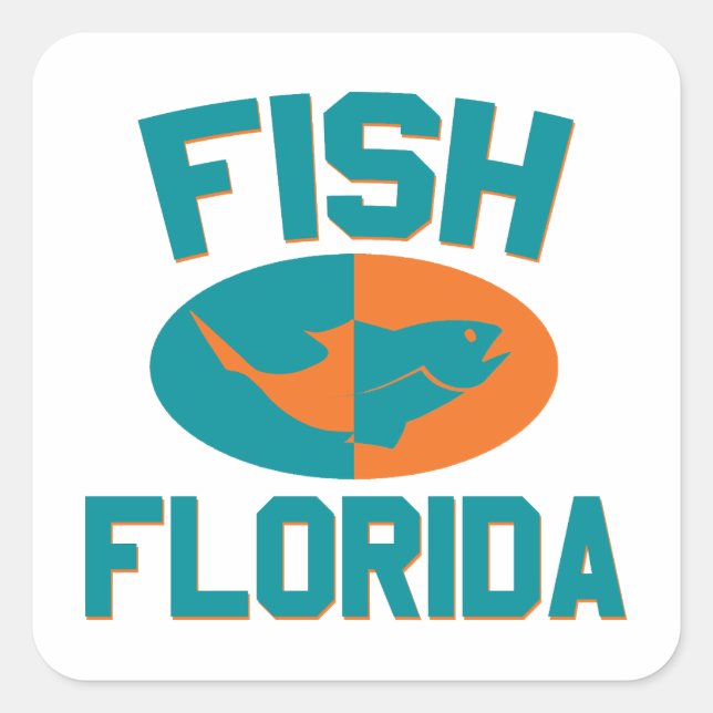 Fish Florida Colours Square Sticker (Front)