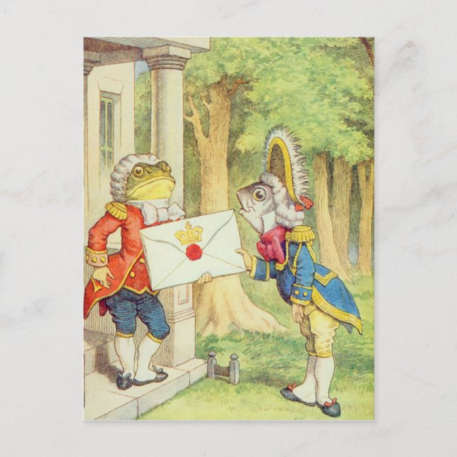 Fish-Footman Delivering an Invitation to a Postcard (Front)