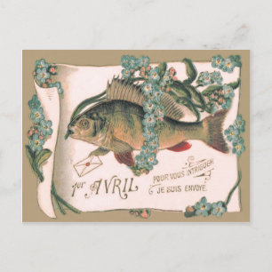 Fish Forget-Me-Not Letter Postcard