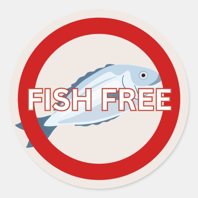 Fish Free Food Allergy Alert Classic  Classic Round Sticker (Front)
