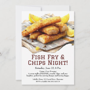 Fish Fry & Chips – Casual Seafood Party Invitation
