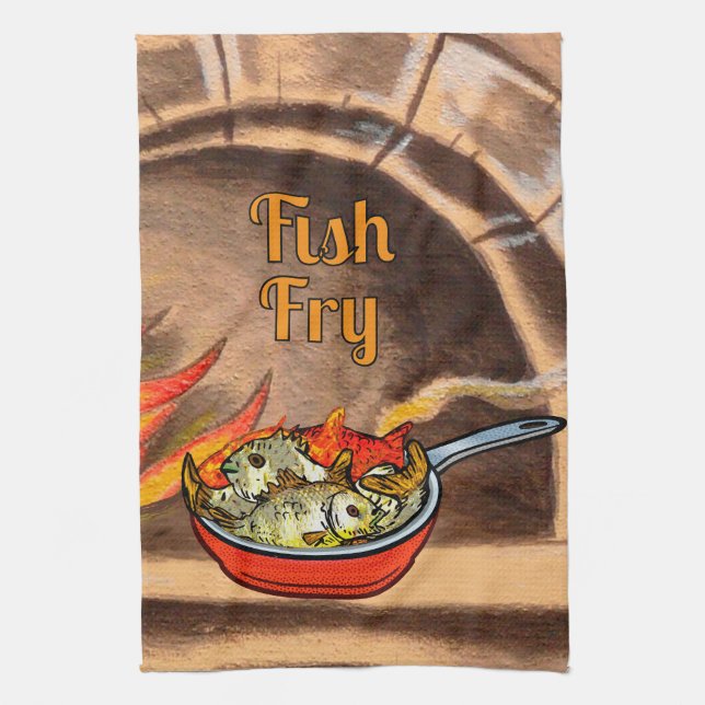 Fish Fry Kitchen Towel (Vertical)