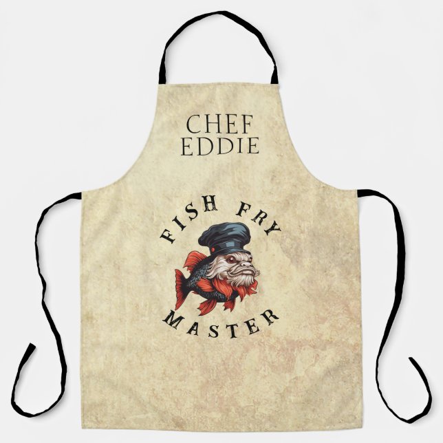 Fish Fry Master with NAME Apron (Front)