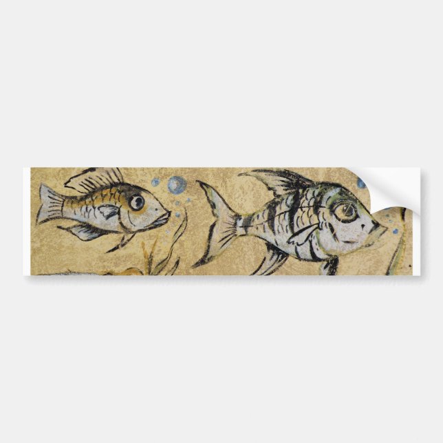 Fish Graffiti Bumper Sticker (Front)