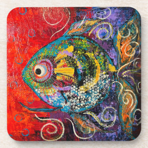 Fish Hard plastic coaster set