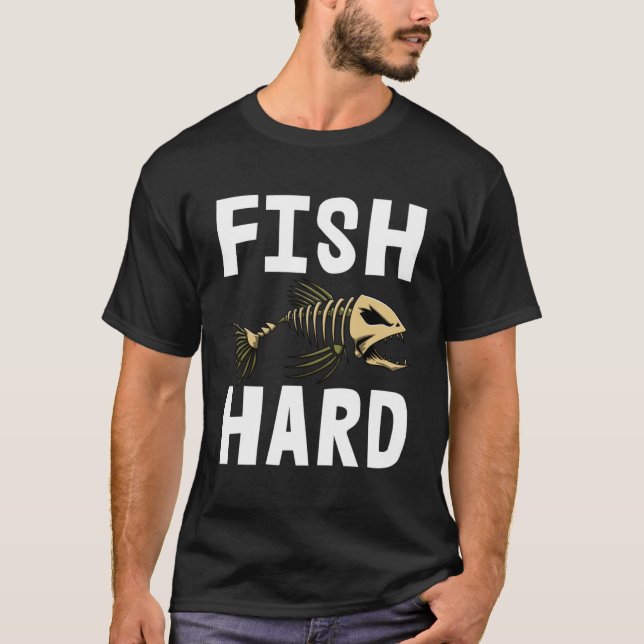 Fish Hard  Skeleton Fish Bone Tees Sharp Teeth (Front)