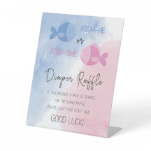 Fish-he or Fish she diaper raffle sign