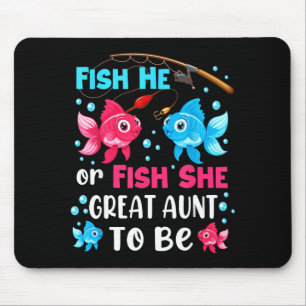 Fish He Or Fish She Gender Reveal Family Great Aun Mouse Pad