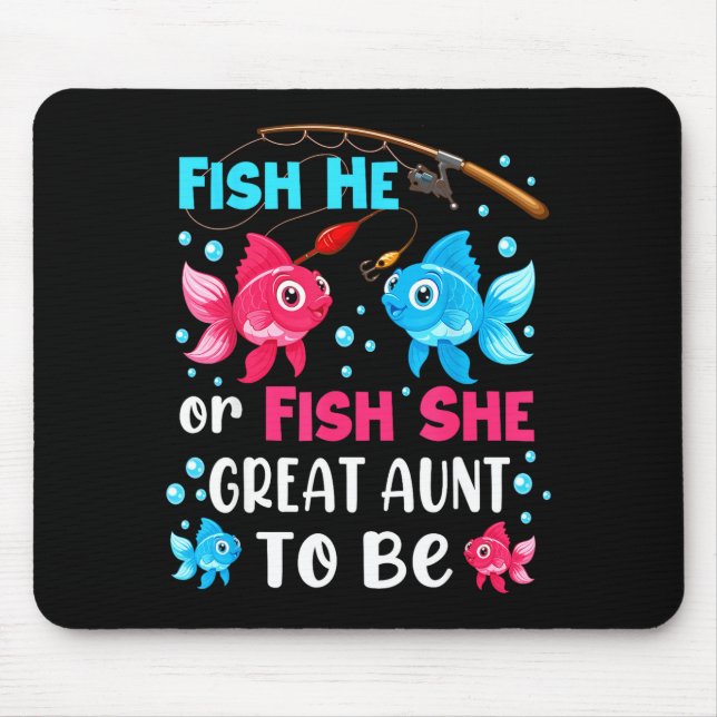 Fish He Or Fish She Gender Reveal Family Great Aun Mouse Pad (Front)