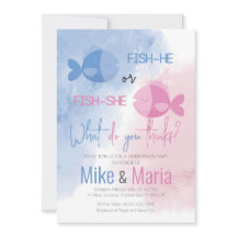 Fish-he or Fish-she gender reveal invitation
