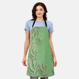 Fish Head Leaves Jazz V Mint Dusty Pink 4 Apron