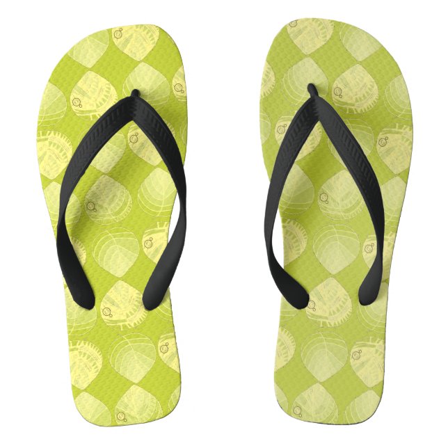 Fish Head Leaves New Kiwi Lemon Flip Flops (Footbed)