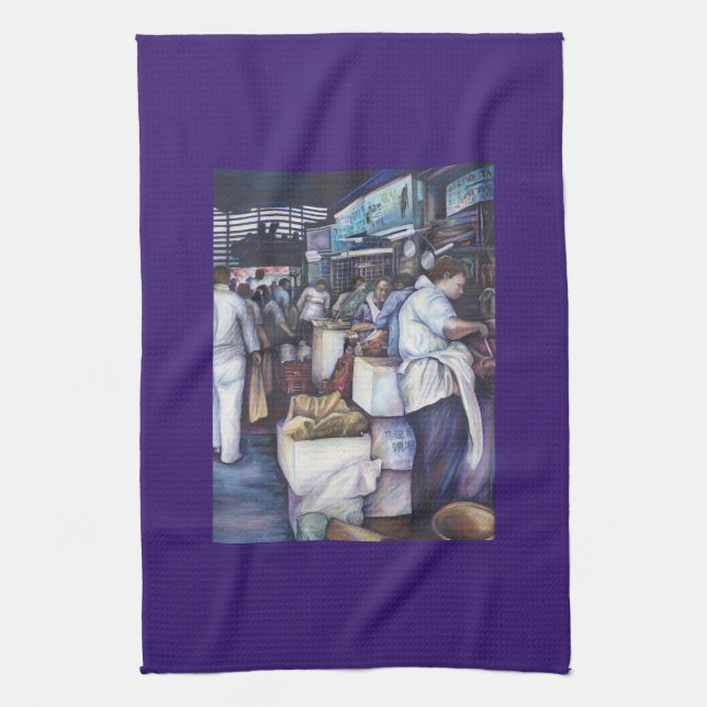 Fish Head Soup, Singapore Kitchen Towel (Vertical)