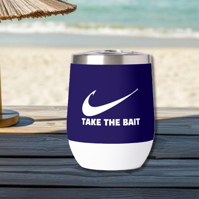 Fish Hook-Fisherman Core-Take the Bait-Dark Blue (Fish Hook-Take the Bait- Fisherman Core-Gift For Him-small Tumbler-dark blue)