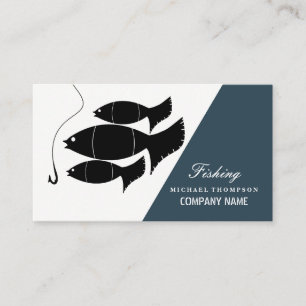 Fish & Hook, Fisherman, Fisher Business Card
