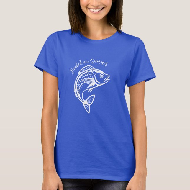 Fish-Hooked on Summer-White T-Shirt (Front)