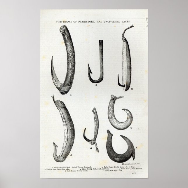 Fish-hooks of Prehistoric and Uncivilised Poster (Front)