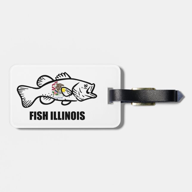 Fish Illinois Bass Luggage Tag (Back Horizontal)