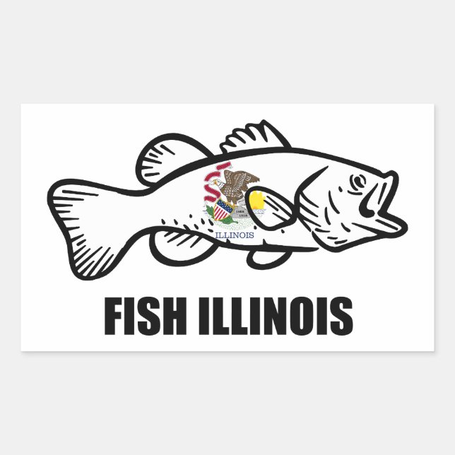 Fish Illinois Bass Sticker (Front)