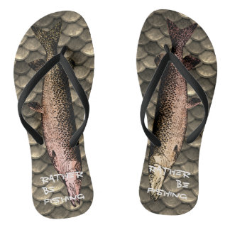 Fish Illustration & scale background Flip-flops Flip Flops