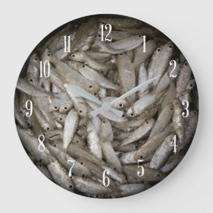 Fish in a Bucket Minnow Bait Large Clock