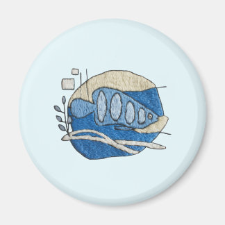 Fish in embroidery design magnet